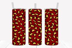 Burgundy Leopard Print 20oz Skinny Tumbler Sublimation Product Image 1