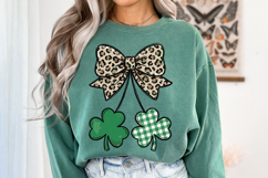 St Patrick's Day png | Shamrock Bow Shirt Design Product Image 7