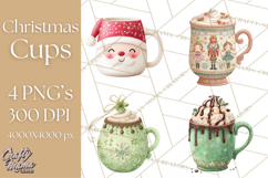 Christmas Hot Cocoa Mug Clipart PNG, Holiday Cup Art Product Image 1