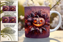 BEAUTIFUL PNG for 15oz Mug Wrap , 3D Pumpkin Product Image 1