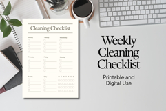 Weekly Cleaning Checklist Printable - Home Cleaning Planner Product Image 1