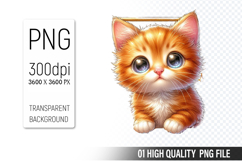 Cute Cat, Animal Sublimation Clipart PNG Product Image 1
