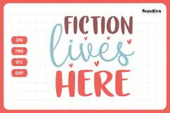 Kindle Lover - Reading Quote SVG | Fiction Lives Here Product Image 3
