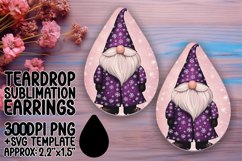 Playful Teardrop Earrings Template for Printing , Gnome Product Image 1