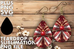 Radiant Teardrop EARRINGS Art, Christmas Bow Product Image 1