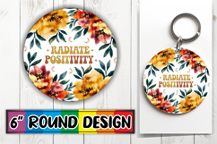 Radiant Round Ornaments PNG Design, Flower Quote Product Image 1