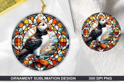 Puffin Stained Glass Ornament PNG, Digital Download File Product Image 1