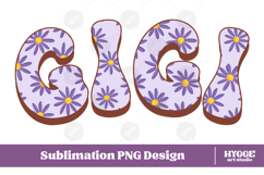 gigi Png Retro Flowers Mother&#039;s Day Floral Mom Sublimation Product Image 1