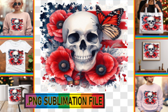 Sweet TSHIRT Ideas PNG, Skull USA Product Image 1