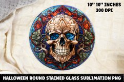 Halloween Stained Glass Sublimation PNG | Skull | Ghost Product Image 1