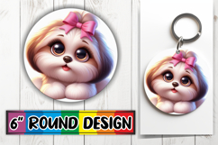 Timeless Sublimation Circle PNG, 3D Dog Product Image 1