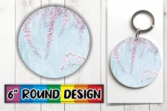 Radiant Glittery Floral Sublimation : Keychain, Coaster Product Image 1