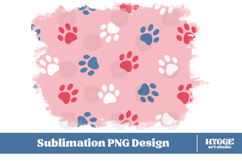 American 4th of July Cat Dog Paw Background Png DTF Bundle Product Image 6