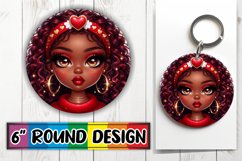 Unique Round Design Car Coasters PNG, Love Girl Product Image 1