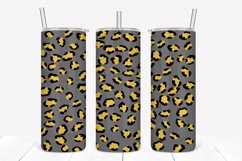 Charcoal Leopard Print 20oz Skinny Tumbler Sublimation Product Image 1