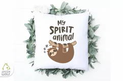 Sloth is my spirit animal Sloth svg Funny t shirt svg design Product Image 4