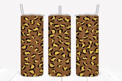 Coffee Leopard Print 20oz Skinny Tumbler Sublimation Product Image 1