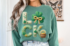 St Patrick's Day png | Luck Faux Knit Shirt Design Product Image 9