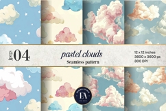 Pastel Cloud Pattern | Dreamy Sky Digital Paper Product Image 1