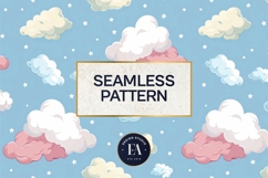 Pastel Cloud Pattern | Dreamy Sky Digital Paper Product Image 3