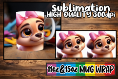 Charming whispers 11oz 15oz mug wrap, 3D Dog Product Image 1