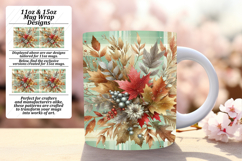 Custom 11oz Mug Wrap Png Artwork , Autumn Flower Product Image 1
