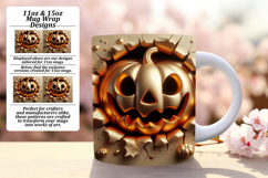 VIBRANT 11oz Mug Wrap PNG Template , 3D Pumpkin Product Image 1