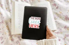 Kindle Lover - Reading Quote SVG | Fiction Lives Here Product Image 4