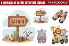 Watercolor Safari Adventure Clipart PNG Product Image 1