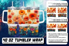 Radiant Petal Paradise 40oz Tumbler Sublimation Product Image 1