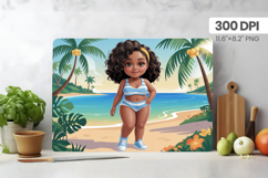 Afro Girl/Woman Melanin braided hair Cutting Board PNG Desig Product Image 1