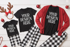 Christmas Family Matching Group T-Shirt Mockups | Holiday Fl Product Image 1