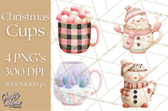 Christmas Hot Cocoa Mug Clipart PNG, Holiday Cup Art Product Image 1
