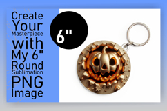 Charming Round Design Keychain PNG , 3D Pumpkin Product Image 1