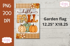 Hello fall garden flag sublimation design, Fall pumpkins Product Image 2