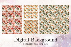 Flower Pattern Background Wallpaper Digital Paper_158 Product Image 1
