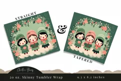 Cute Christmas Carolers Tumbler Wrap PNG Product Image 3