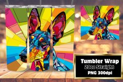 Stylish Abstract Dog Tumbler Wrap 20oz Sublimation Product Image 1