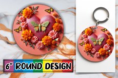 Whimsical Round Designs for Gifts PNG, 3D Heart Product Image 1