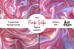 Pink Silk Digital Paper Kit Rococo Valentine Patterns Product Image 1