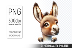 Cute Donkey Fox, Animal Sublimation Clipart PNG Product Image 1