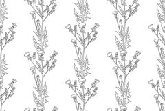 Line art botanical abstract seamless plant pattern with wild Product Image 1