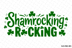 Shamrocking Rocking Svg | St Patrick&#039;s day Design Product Image 1