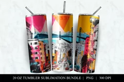 San Francisco Pop Art 20 oz Skinny Tumbler Sublimation PNG Product Image 2