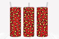Crimson Leopard Print 20oz Skinny Tumbler Sublimation Product Image 1