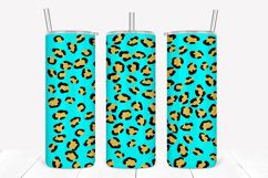 Cyan Leopard Print 20oz Skinny Tumbler Sublimation Product Image 1