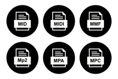 Set Of File Formats Icons Product Image 1