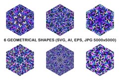 6 Mosaic Pattern Hexagons Product Image 1
