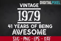 Vintage 1979, 41st Birthday SVG PNG EPS - Birthday SVG Product Image 1