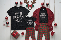 Christmas Family Matching Group Flat Lay T-Shirt Mockups Product Image 1